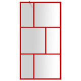VidaXL Walk-in Duschabtrennung transparent 115x195 cm ESG-Glas rot