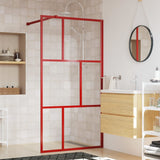 VidaXL Walk-in Duschabtrennung transparent 115x195 cm ESG-Glas rot