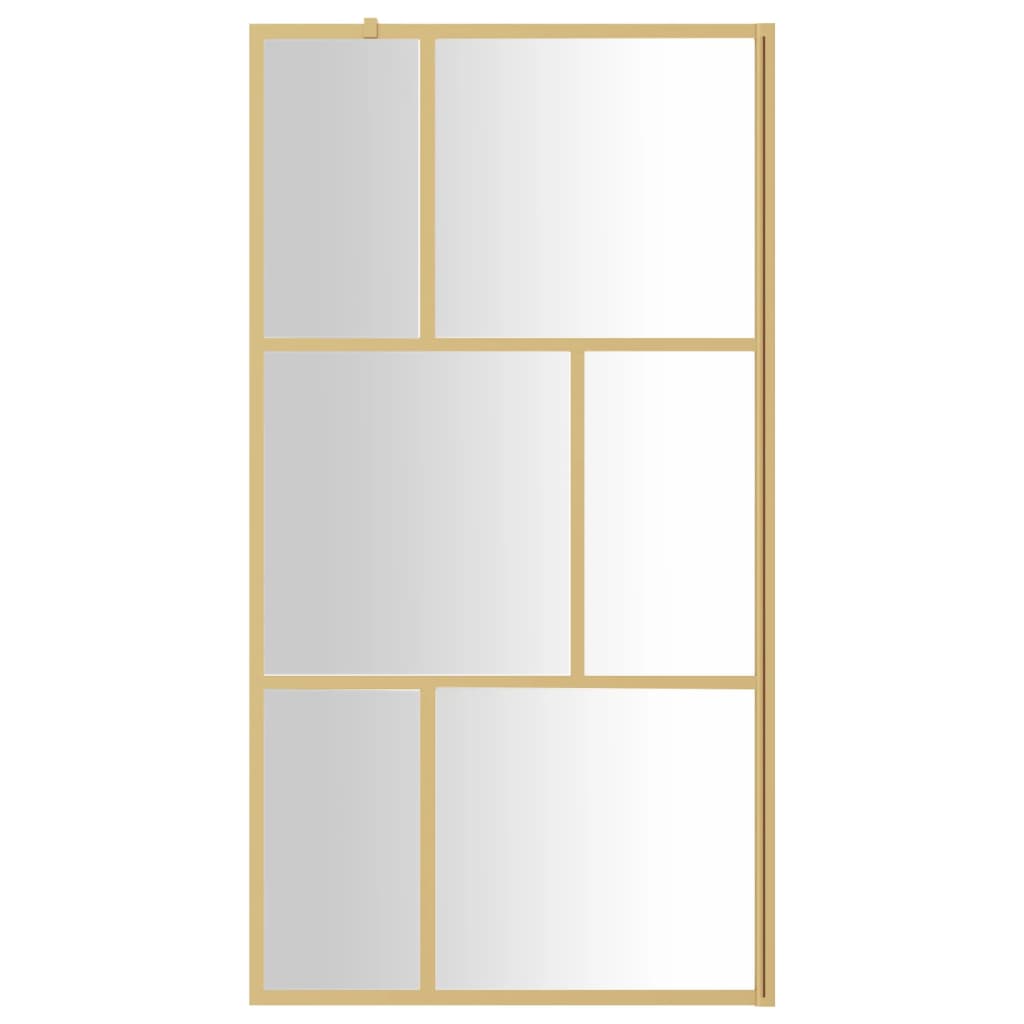 VidaXL Walk-in Duschabtrennung transparent 115x195 cm ESG-Glas goldfarben