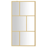 VidaXL Walk-in Duschabtrennung transparent 115x195 cm ESG-Glas goldfarben