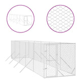 VidaXL Outdoor-Hundezwinger 2x10x2 m aus verzinktem Stahl silber
