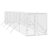 VidaXL Outdoor-Hundezwinger 2x10x2 m aus verzinktem Stahl silber