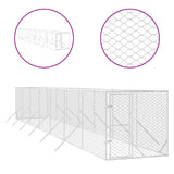 VidaXL Outdoor-Hundezwinger 2x14x2 m aus verzinktem Stahl silber