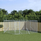 VidaXL Outdoor-Hundezwinger 4x4x2 m aus verzinktem Stahl silber