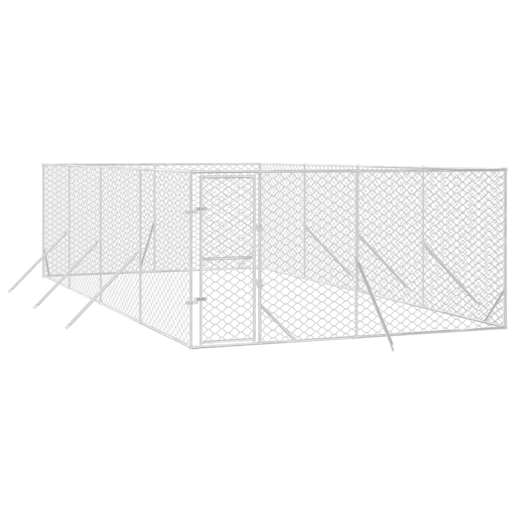 VidaXL Outdoor-Hundezwinger 4x8x2 m aus verzinktem Stahl silber