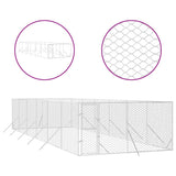 VidaXL Outdoor-Hundezwinger 4x12x2 m aus verzinktem Stahl silber
