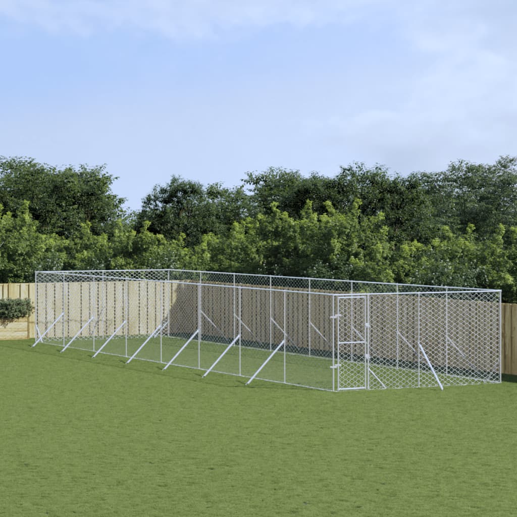VidaXL Outdoor-Hundezwinger 4x16x2 m aus verzinktem Stahl silber