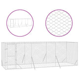 VidaXL Outdoor-Hundezwinger 6x2x2 m aus verzinktem Stahl silber