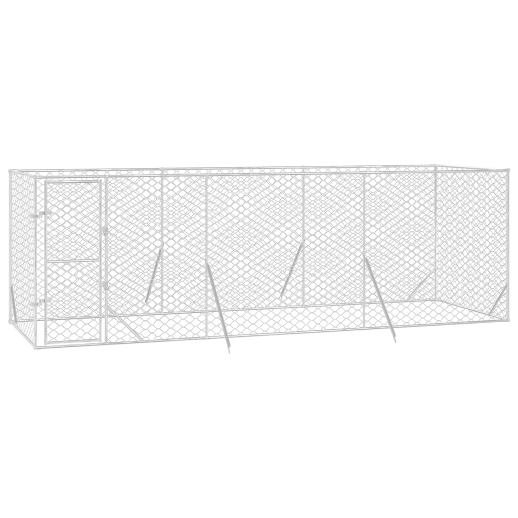 VidaXL Outdoor-Hundezwinger 6x2x2 m aus verzinktem Stahl silber