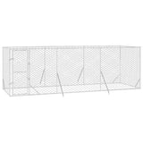 VidaXL Outdoor-Hundezwinger 6x2x2 m aus verzinktem Stahl silber