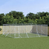 VidaXL Outdoor-Hundezwinger 6x6x2 m aus verzinktem Stahl silber