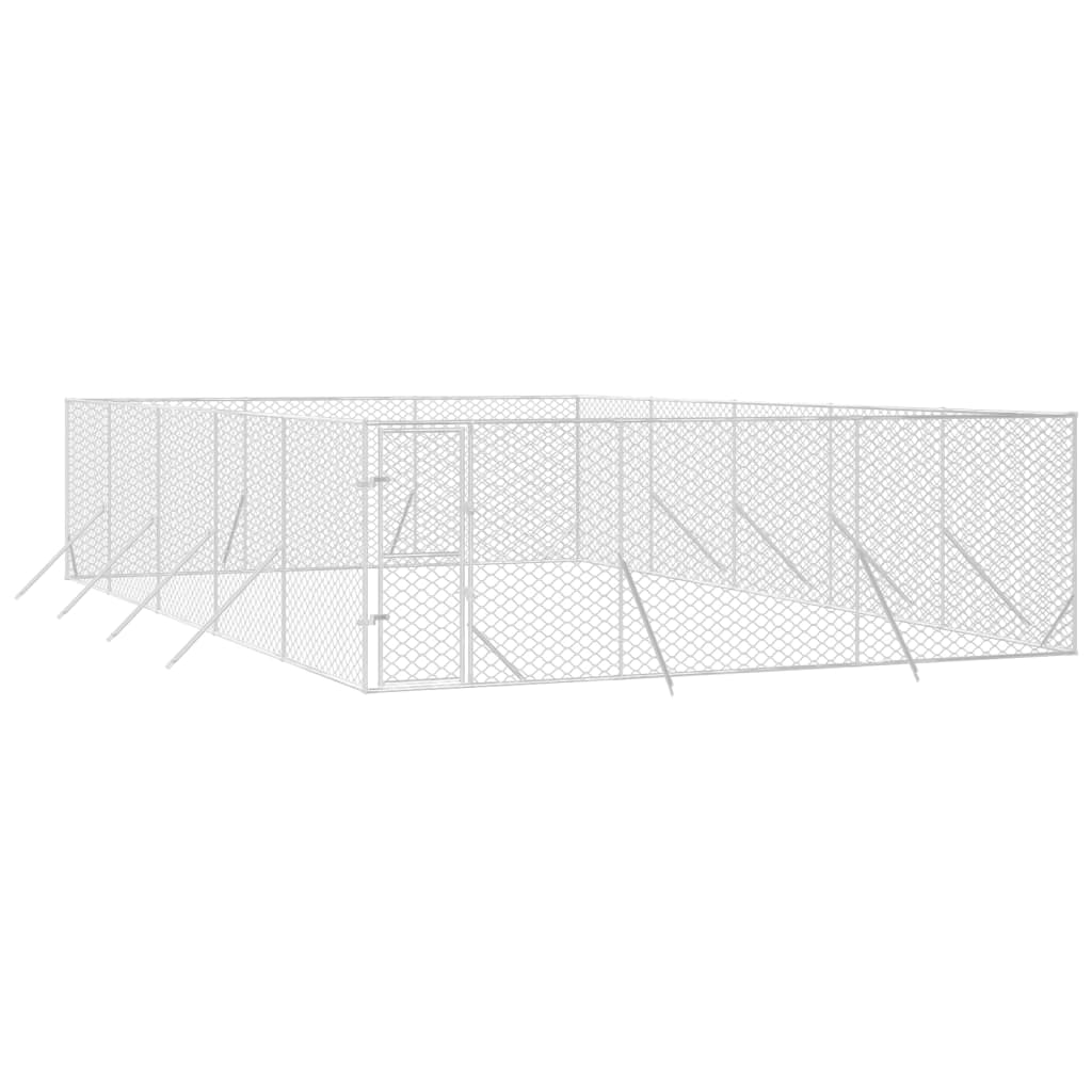 VidaXL Outdoor-Hundezwinger 6x10x2 m aus verzinktem Stahl silber