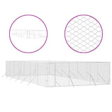 VidaXL Outdoor-Hundezwinger 6x14x2 m aus verzinktem Stahl silber