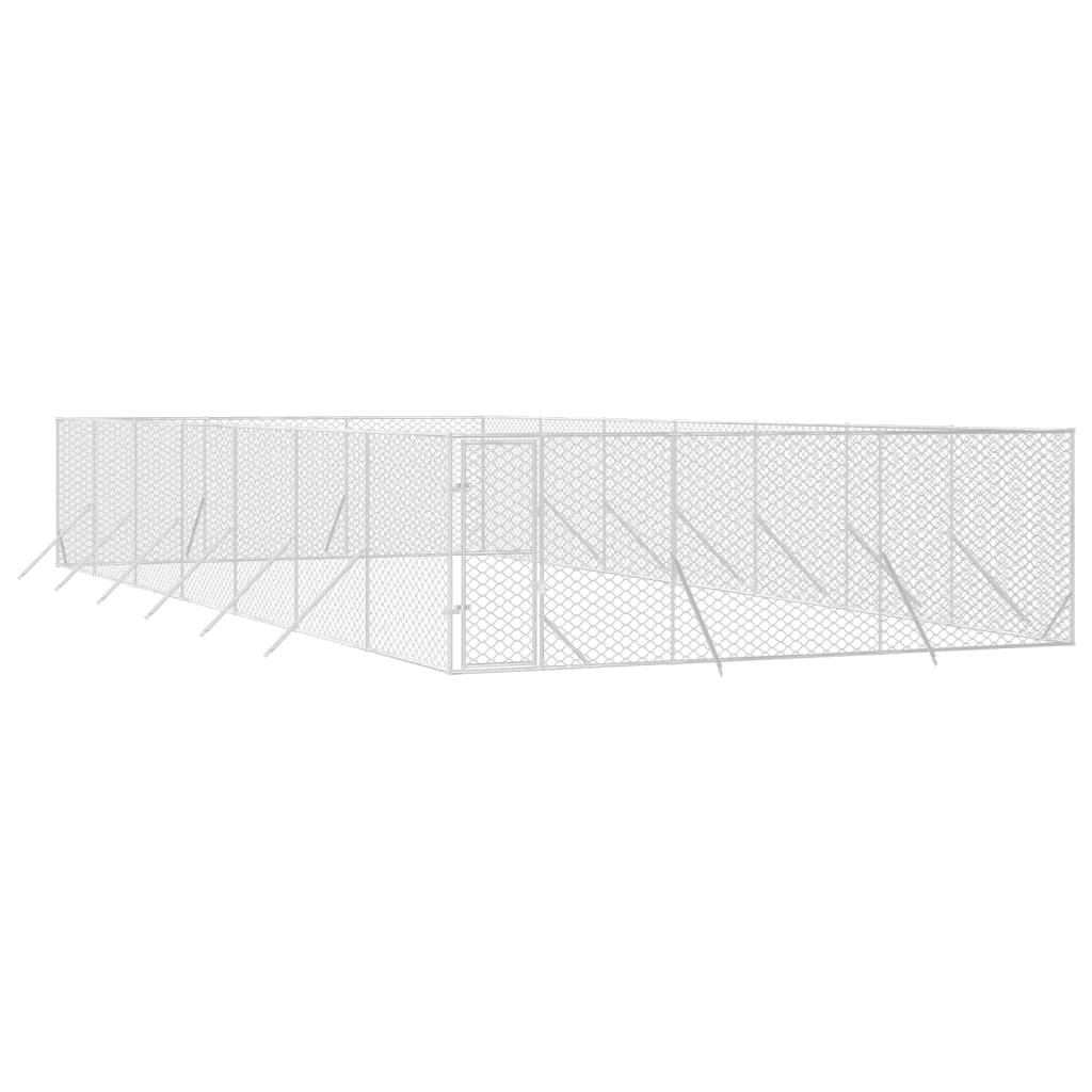 VidaXL Outdoor-Hundezwinger 6x14x2 m aus verzinktem Stahl silber