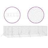 VidaXL Outdoor-Hundezwinger 8x4x2 m aus verzinktem Stahl silber