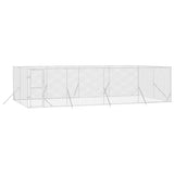 VidaXL Outdoor-Hundezwinger 8x4x2 m aus verzinktem Stahl silber