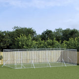 VidaXL Outdoor-Hundezwinger 8x4x2 m aus verzinktem Stahl silber