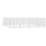 VidaXL Outdoor-Hundezwinger 8x8x2 m aus verzinktem Stahl silber