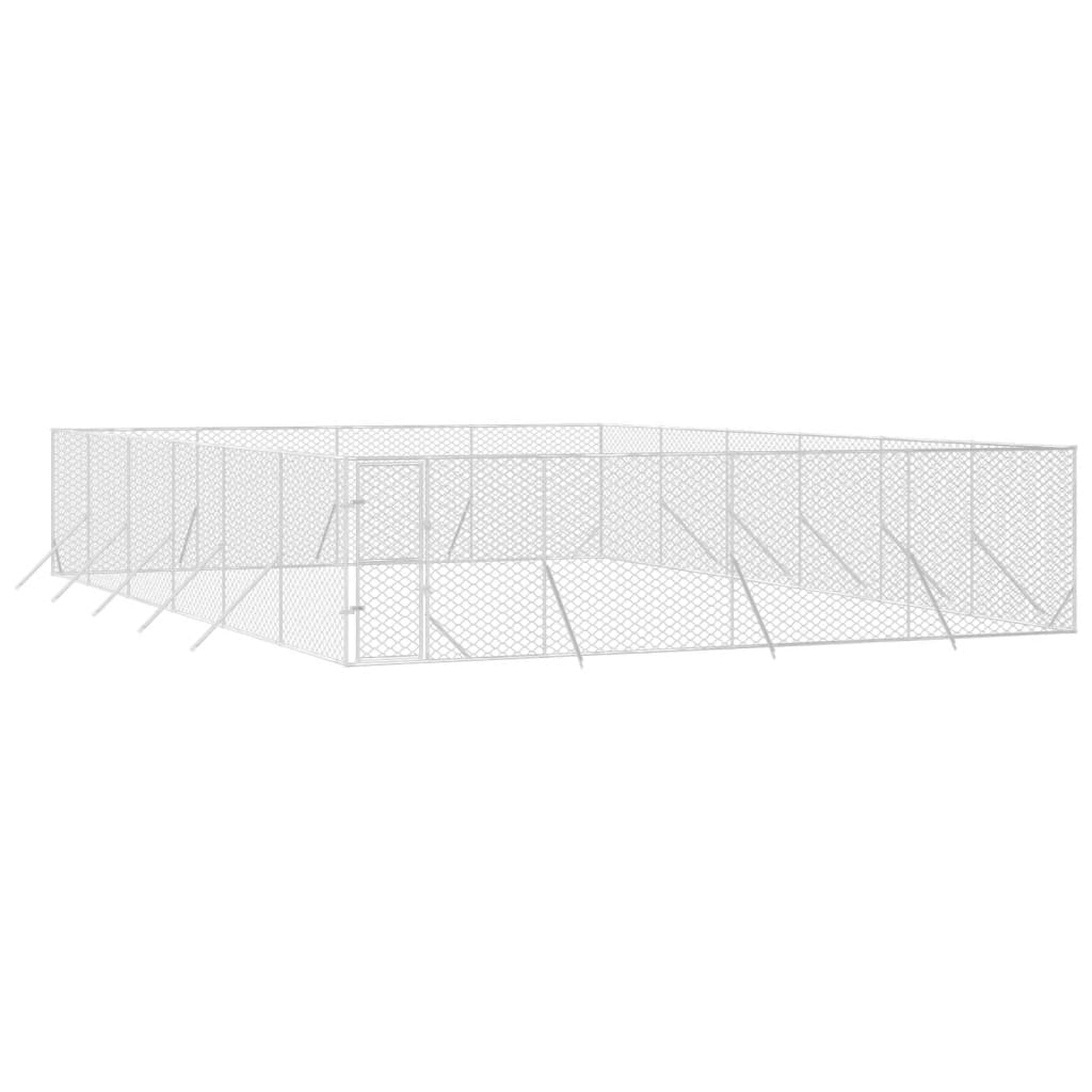 VidaXL Outdoor-Hundezwinger 8x12x2 m aus verzinktem Stahl silber