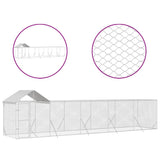 VidaXL Hundehütte mit Dach 10x2x2,5 m verzinkter Stahl silber