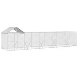 VidaXL Hundehütte mit Dach 10x2x2,5 m verzinkter Stahl silber