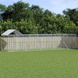 VidaXL Hundehütte mit Dach 10x2x2,5 m verzinkter Stahl silber