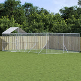 VidaXL Hundehütte mit Dach 6x6x2,5 m verzinkter Stahl silber