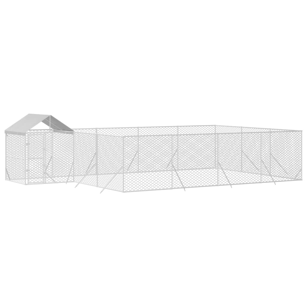 VidaXL Hundehütte mit Dach 10x6x2,5 m verzinkter Stahl silber