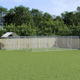 VidaXL Hundehütte mit Dach 10x6x2,5 m verzinkter Stahl silber