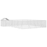VidaXL Hundehütte mit Dach 10x8x2,5 m verzinkter Stahl silber