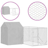 VidaXL Hundehütte mit Dach 4x4x2,5 m verzinkter Stahl silber