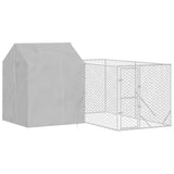 VidaXL Hundehütte mit Dach 4x4x2,5 m verzinkter Stahl silber