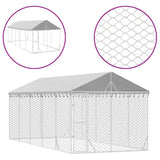 VidaXL Hundehütte mit Dach 3x7,5x2,5 m verzinkter Stahl silber