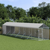 VidaXL Hundehütte mit Dach 2x14x2,5 m verzinkter Stahl silber