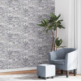 Vidaxl Vliesbehang 3D-Steen-Look 10x0,53 m, lichtgrau und braun