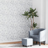 VidaXL Vliestapete 3D-Blumenmuster 10x0,53 m Grau