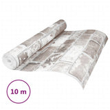 VidaXL Vliestapete 3D Ziegelsteinmuster 10x0,53 m Grau