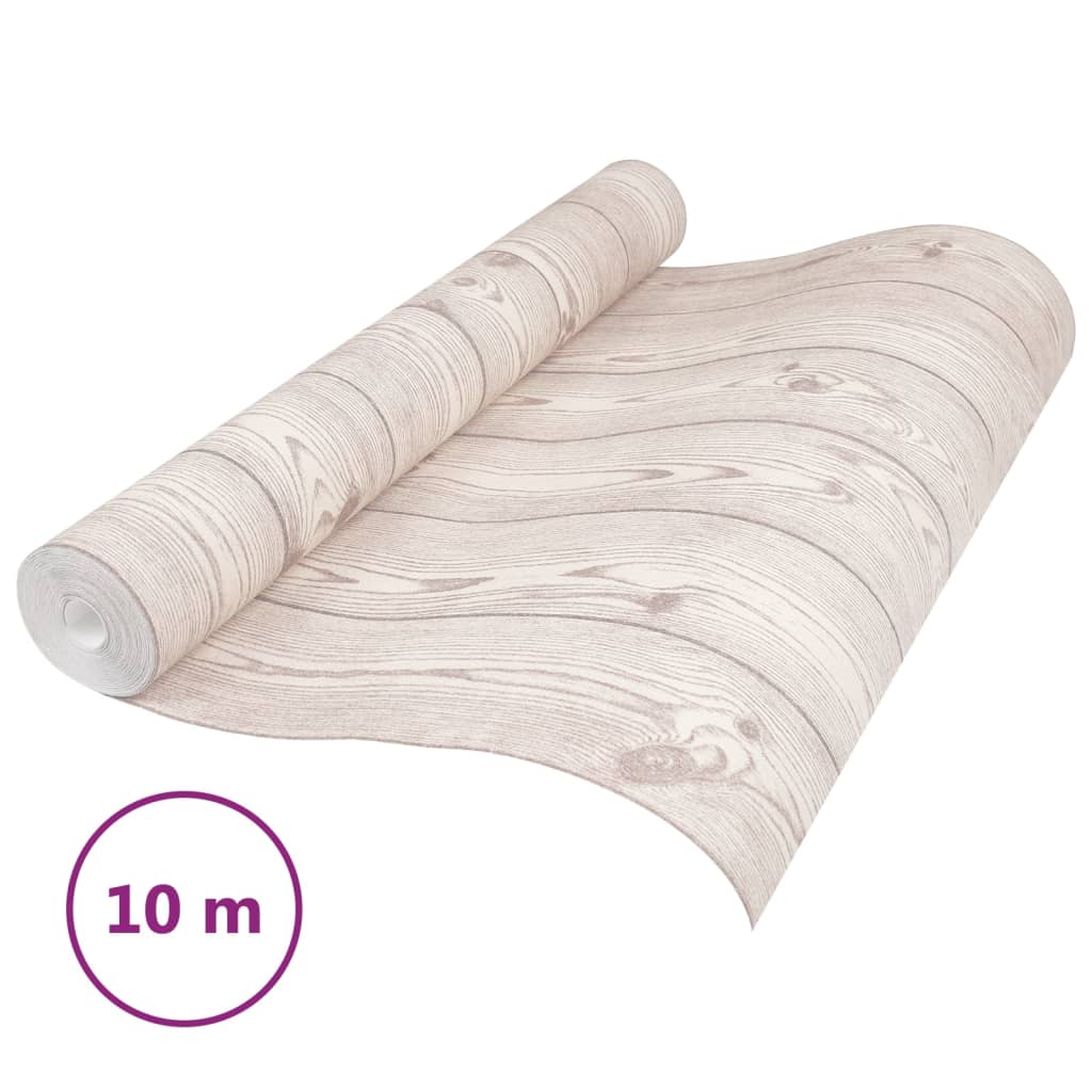 VidaXL Vliestapete 3D-Holzmaserung 10x0,53 m Grau