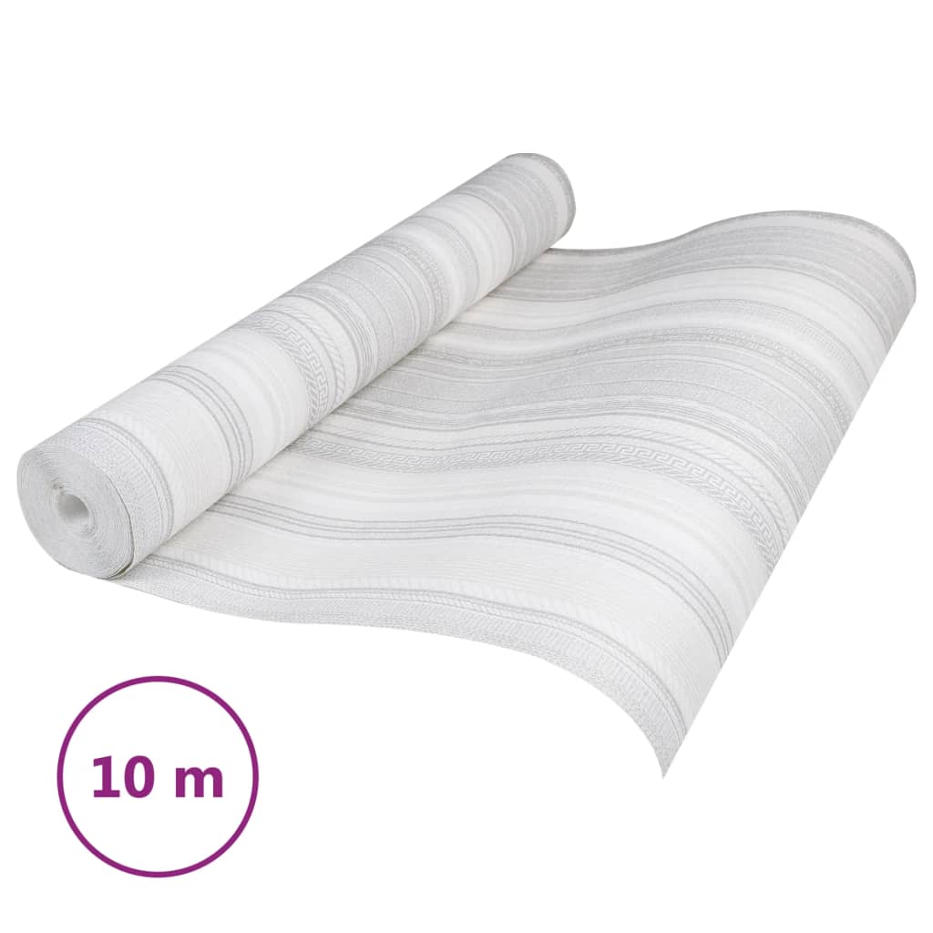 Vidaxx Vliestapete 3D Streifenmuster 10x0,53m Grau
