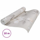 VidaXL Vliestapete 3D-Blumenmuster 10x0,53 m Grau