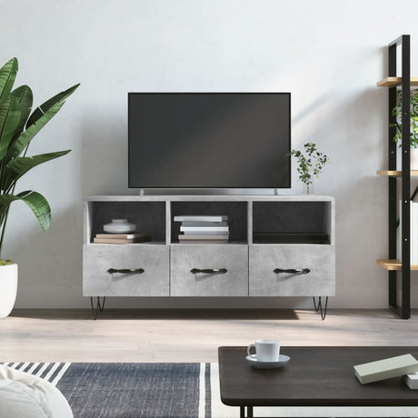 Vidaxl tv-meubel 102x36x50 cm bewerkt hout betongrijs