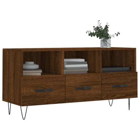 Vidaxl tv-meubel 102x36x50 cm bewerkt hout bruin eikenkleur
