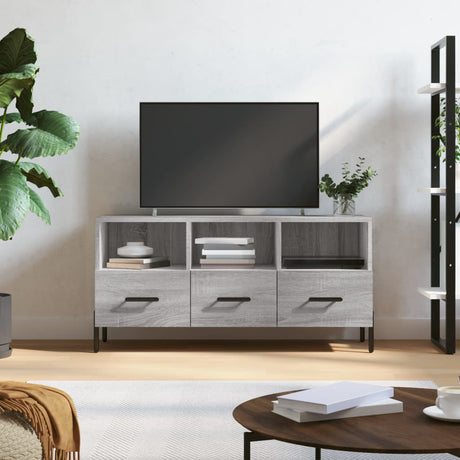 Vidaxl tv-meubel 102x36x50 cm bewerkt hout grijs sonoma eikenkleurig