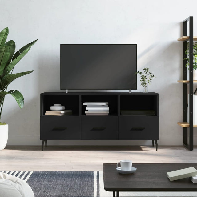 Vidaxl tv-meubel 102x36x50 cm bewerkt hout zwart