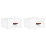 Vidaxl nachtkastjes 2 st wandgemonteerd 35x35x20 cm hoogglans wit