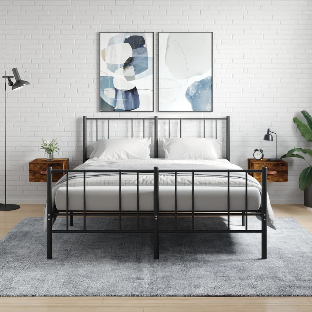 Vidaxl nachtkastjes 2 st wandgemonteerd 35x35x20 cm gerookt eikenkleur