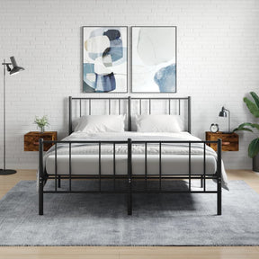 Vidaxl nachtkastjes 2 st wandgemonteerd 35x35x20 cm gerookt eikenkleur