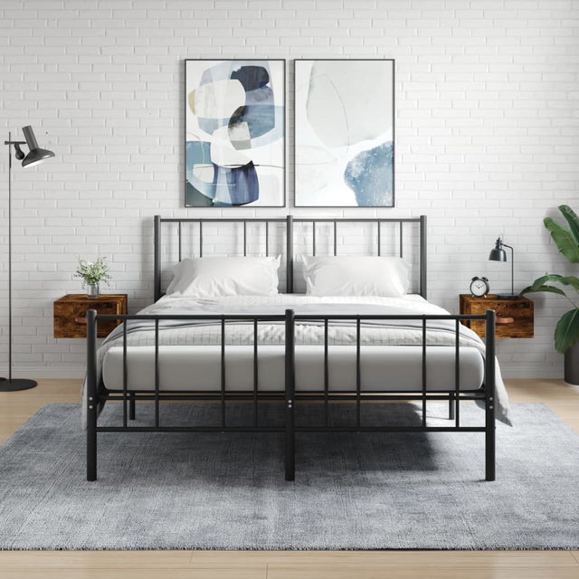Vidaxl nachtkastjes 2 st wandgemonteerd 35x35x20 cm gerookt eikenkleur
