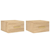 Vidaxl nachtkastjes 2 st wandgemonteerd 35x35x20 cm sonoma eikenkleur