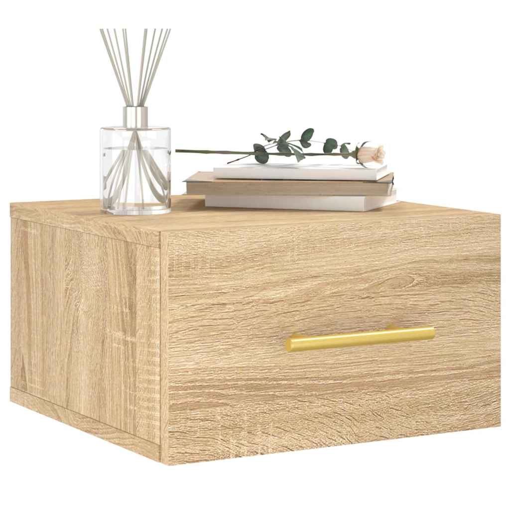 Vidaxl nachtkastjes 2 st wandgemonteerd 35x35x20 cm sonoma eikenkleur